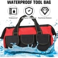 thumbnail image 3 of 3 Pack Tool Bag for Men with Waterproof Hard Bottom, Heavy Duty Tool Bag Wide Mouth Tote for Various Instrument, Electrician Carpenter Mechanic(16 Inch,Red), 3 of 12