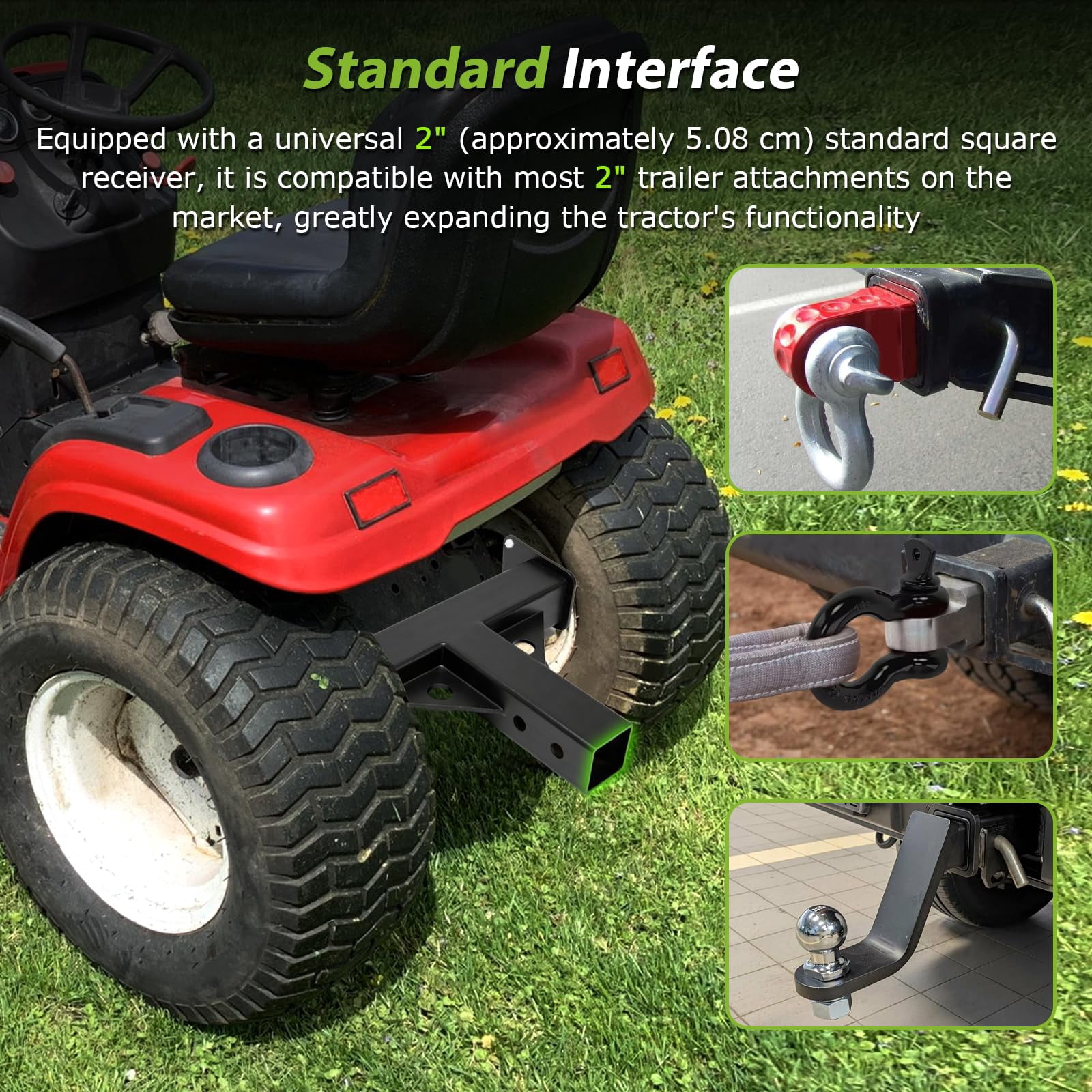 2" Trailer Hook Receiver for Craftsman LT1000 Lawnmower,Compatible with Most 2" Trailer Attachments On The Market