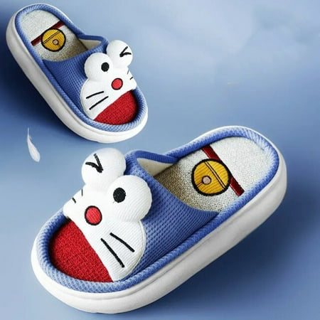 

CoCopeanut New Women Linen Slippers Bow-knot Upper Summer Thick Bottom Indoor Home Non-slip Spring Autumn Cotton Linen Sandals Slippers