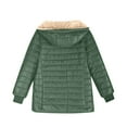 thumbnail image 5 of Clearance under 20$ Sevevn Women's Solid Plus Fleece Cotton Jacket Warm Lamb Fleece Coat Sweater Coat Summer Deals Green S, 5 of 6
