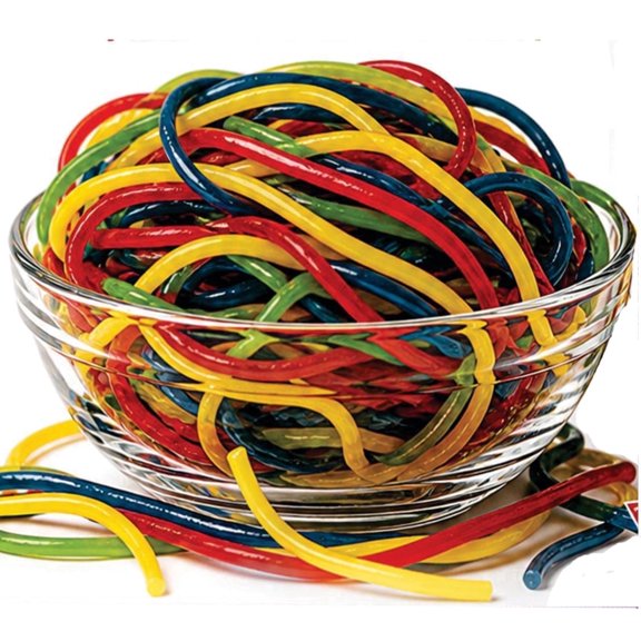 Gustaf's Rainbow Licorice Laces Candy, Assorted Fruit Flavors, Soft Chewy Licorice, 4 lbs (2 pack)