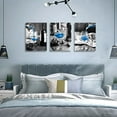 thumbnail image 6 of Canvas Wall Art For Kitchen Wall Decor For Dining Room Black And White Wine Glasses Painting Modern Blue Wine Canvas Art Prints Ready To Hang Pictures For Restaurant Home Decorations 12"X16" 3 Pieces, 6 of 6