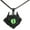 Black Light Green with chain, variant on Men's Stainless Steel Vintage Evil Eye Demon Skull Head Oxhorn Pendant Necklace