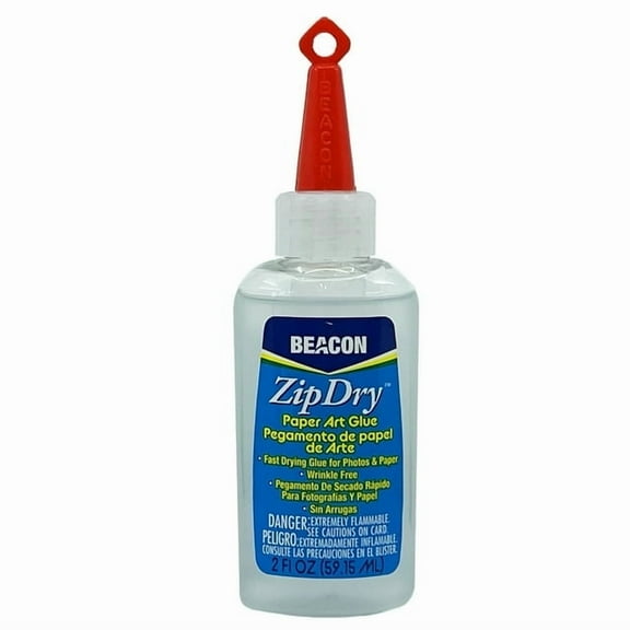 Beacon Adhesives Zip-Dry Paper Glue Fast-Drying Clear (2 oz / 59.1 ml)