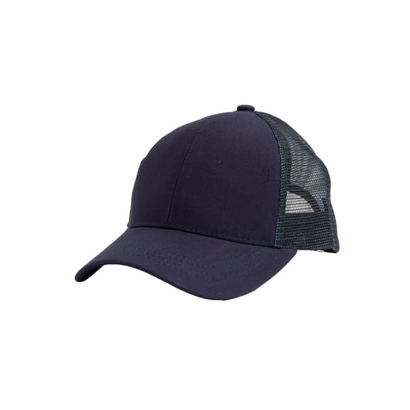Pony Tail Outlet Mesh Adjustable Hat, Navy