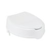 Drive Medical Plastic Raised Toilet Seat with Lid and Heav Duty Lock, White, 4" Height, fits most Toilets, weight up to 400 lbs