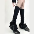 thumbnail image 3 of ZPAQI Women Cute Bowknot Leg Warmer Sleeve Ballet Style Ribbed Knit Footless Socks, 3 of 20