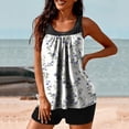 thumbnail image 5 of Nfurl Swimsuits for Women Two Piece Floral Print Tankini Bathing Suits Tummy Control Tankini Swimsuit with Shorts Summer Beach Swimwear White,Size S, 5 of 5