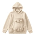 thumbnail image 6 of Women Fall And Winter Casual Solid Color Pet O Neck Pocket Sweatshirt Funny Pullover With Half Zipper Purr Pup Pet Pocket Hoodie, 6 of 9