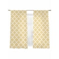 thumbnail image 2 of Yellow Moroccon Semi Sheer Curtains 72 Inch Length 2 Panels Set, Farmhouse Minimalist Ethnic Geometric Sheer Kitchen Curtain Privacy Voile Window Curtain for Living Room Bedroom Rod Pocket Drapes, 2 of 7