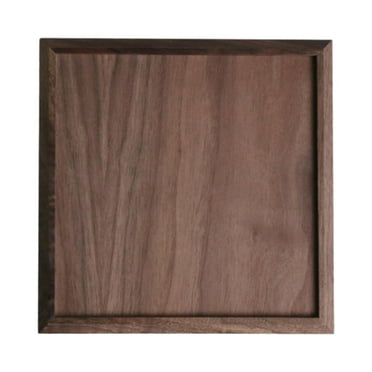 Serving Tray Tenon and Mortise Structure Serving Platters for Tea Food Bread 20x20x2.5cm