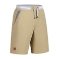 thumbnail image 4 of AHMOMEI Mens Casual Cotton Shorts Summer Baggy Stretch Twill Shorts Elastic Waist Drawstring With Pockets For Beach Vacation Fishing Running Working Khaki M, 4 of 4