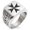 Silver, variant on Stainless Steel Maltese Cross Geometric Pattern Biker Style Polished Ring