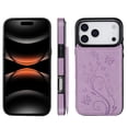 thumbnail image 2 of Kryonix for iPhone 17 Pro Max Case Wallet for Women, Butterfly-Print 2-in-1 PU Leather Wallet with Card Holder and Stand, Shockproof  Anti-Slip Scratch-Resistant Protective Phone Cover, Purple/Pink, 2 of 10