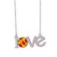 thumbnail image 1 of Canvas Flowers Painting Corn Love Necklace Pendant Charm Jewelry, 1 of 3