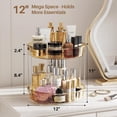 thumbnail image 3 of PETGLE 12inch 2 Tier Lazy Susan Turntable Organizer Rotating Spice Rack Organization for Cabinet, Kitchen, Pantry, Countertop, Bathroom, Vanity, Medicine Cabinet Organizer, Amber, 3 of 17