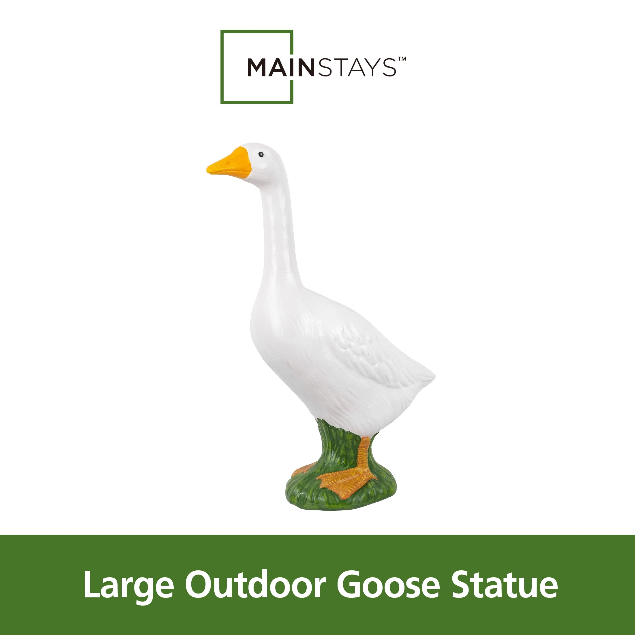 Mainstays Weather-Resistant Resin 19\" Porch Goose Garden Statue