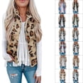 thumbnail image 1 of Tie Dye Sleeveless Fleece Vest, Printed Fleece Fuzzy Zipper Vest Lightweight  For Winter ANGGREK Leopardo Amarillo XXL, 1 of 6