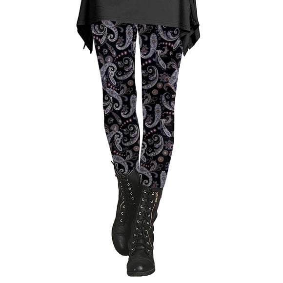 Women's Autumn and Winter Leggings Artistic Splash Printed Soft Stretchy Pants