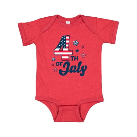 

Inktastic 4th of July with Striped Stars Gift Baby Boy or Baby Girl Bodysuit
