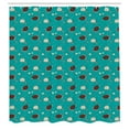 thumbnail image 3 of Ambesonne Marine Shower Curtain, Turtles Starfish and Shells, 69"Wx84"L, Dark Seafoam Chocolate, 3 of 5