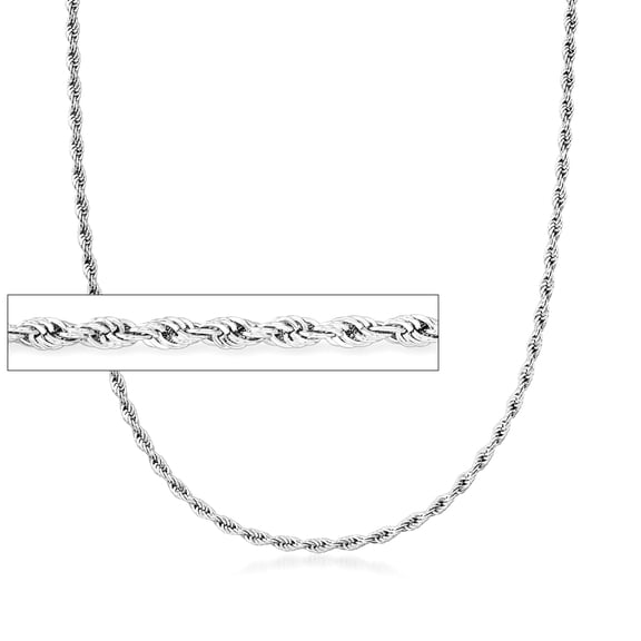 Ross-Simons 3mm Sterling Silver Rope Chain Necklace, Women's, Adult