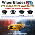 thumbnail image 2 of 2003 Mazda Protege5 Beam Wiper Blades Wipers w/1yr Warranty (Set of 3) w/Rear Wiper (WiperBladesUSA), 2 of 5