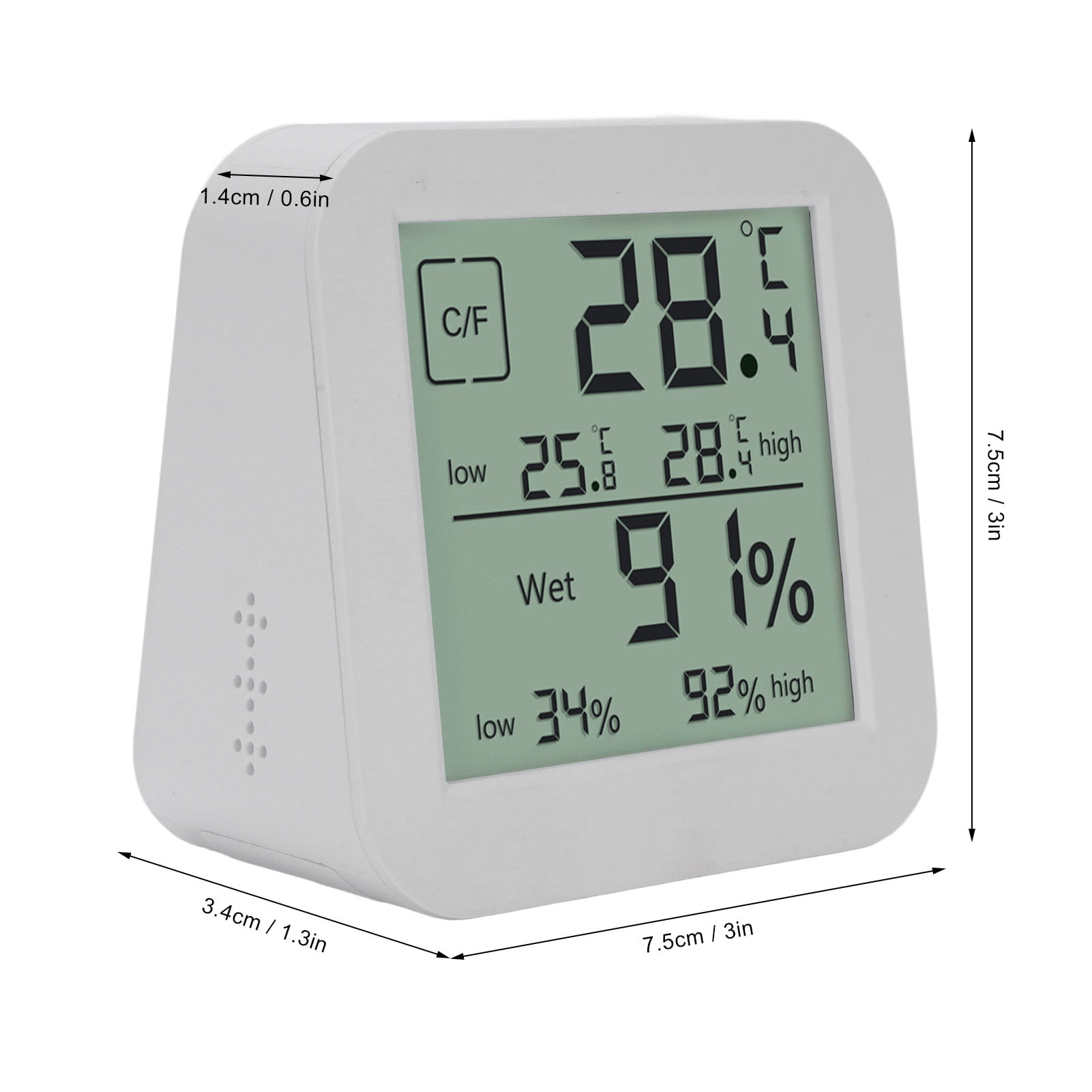 BOKYAN Thermometer Hygrometer Timer Double Sided LCD Touch Screen Backlight Temperature Humidity Gauge Meter for Kitchen White Magnetic Backing Room Temp Monitor 3.54 in / 9 cm