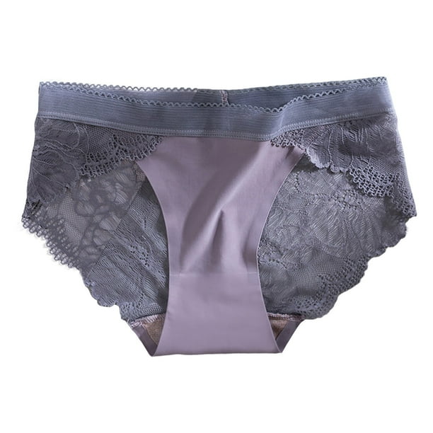B91xZ Women's Underwear Plus Size Cotton Stretch Brief Underwear,Dark Gray  L 