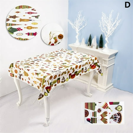 

Disposable Tablecloth Creative PVC Christmas Print Tablecloth Table Party Decor