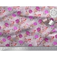 thumbnail image 3 of Soimoi Purple Cotton Poplin Fabric Leaves & Floral Printed Fabric 1 Yard 56 Inch Wide, 3 of 3