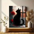 thumbnail image 6 of UXIEQU Black Cat Red Rose Silhouette Canvas Wall Art 15.75x11.81 Inches, 6 of 8
