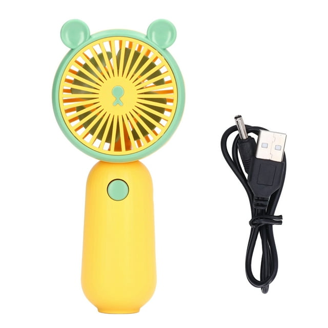 Ventilador de mano con forma de oso, Mini ventilador portátil recargable por USB con mango ergonómico, para viaje a casa