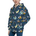 thumbnail image 2 of Pofeuu Space Sleeping Panda Print Teenage Zipper Hoodie Sweatshirts Hooded Casual Jackets With Pocket For Boys Girls-Small, 2 of 6