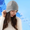 thumbnail image 2 of Xijirk Womens Ribbed Knitted Hat with Ear Cover Soft Warm Headwear for Daily Casual Outdoor Autumn Winter Wear,Dark Gray,One Size, 2 of 4