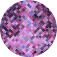 thumbnail image 1 of Ahgly Company Machine Washable Indoor Square Transitional Dark Magenta Purple Area Rugs, 3' Square, 1 of 7