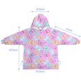 thumbnail image 7 of Pink Butterfly Pattern Blanket Hoodies for Kids 6-13YR Oversize Wearable Blanket Hoodies for Boys Girls Teens, 7 of 7