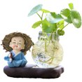 thumbnail image 1 of Glass Vase Creative Lovely Monk Multi-purpose Plant Terrarium Desktop Ornament, 1 of 6