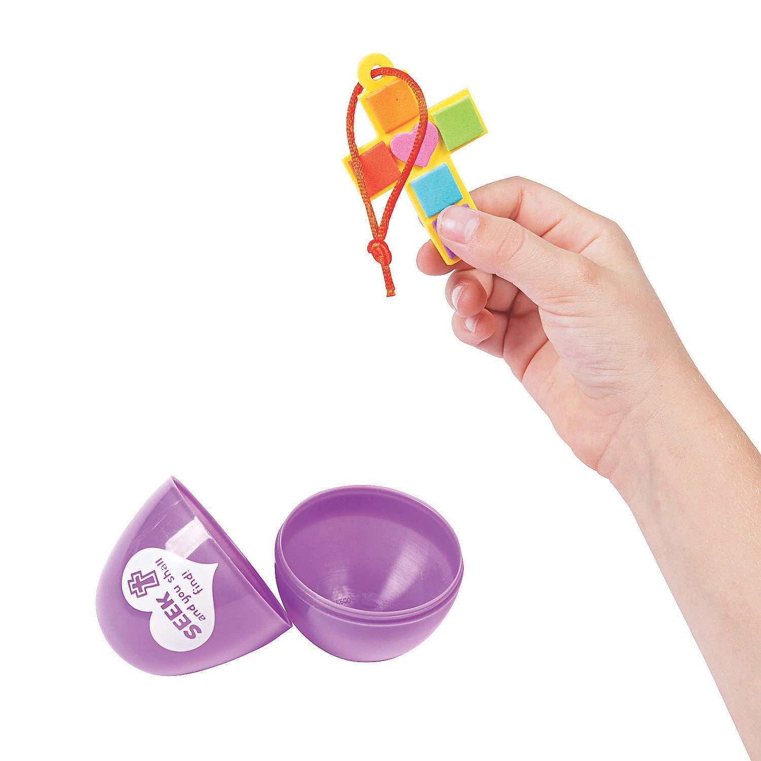 Cross Ornament Craft Filled Easter Eggs - Party Supplies - 12 Pieces