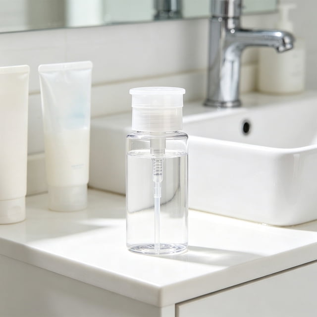 Transparent Press Bottle Makeup Remover Lotion Nail Polish Remover Press Bottle Travel Portable