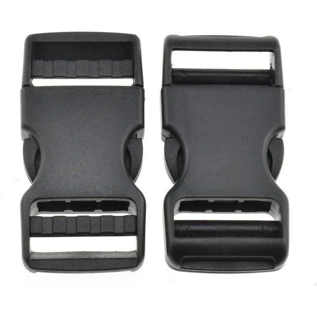 SGH Pro Quick Side Release Buckles 0.75' Wide Dual Adjustable Clips Snaps No Sewing Heavy Duty Plastic 7 Pack Replacement for Nylon Strap Webbing Survival Paracord Backpack Fanny Pack Waist Strap