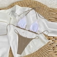 thumbnail image 3 of JoveMarine Women's Halter Neck Tie-Dye Bikini Set, Two-Piece with Padded Cups & Wire-Free, Sexy Beach Swimsuit, Unique Bikinis for Women,Coffee S, 3 of 4