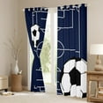 thumbnail image 4 of Feelyou Cartoon Rugby Sport Black Out Curtains, Football Soccer Lover Curtains Pack of 2 (42x63 Each), Teens Kids Boys Girls Bedroom Curtains, Window Curtains Decor, 4 of 7