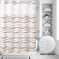 thumbnail image 2 of No Hook Shower Curtain, Brown Stripes Shower Curtains for Bathroom with See Through Top Window, Minimalism Ombre Waves Abstract Textures Waterproof & Washable Bath Curtain 60"x72", 2 of 9