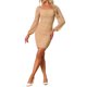 thumbnail image 1 of INSPIRAR CHIC Vestido elegante midi con cinturón y cuello en V de manga partida para mujeres, negro, talla XS, 1 of 6