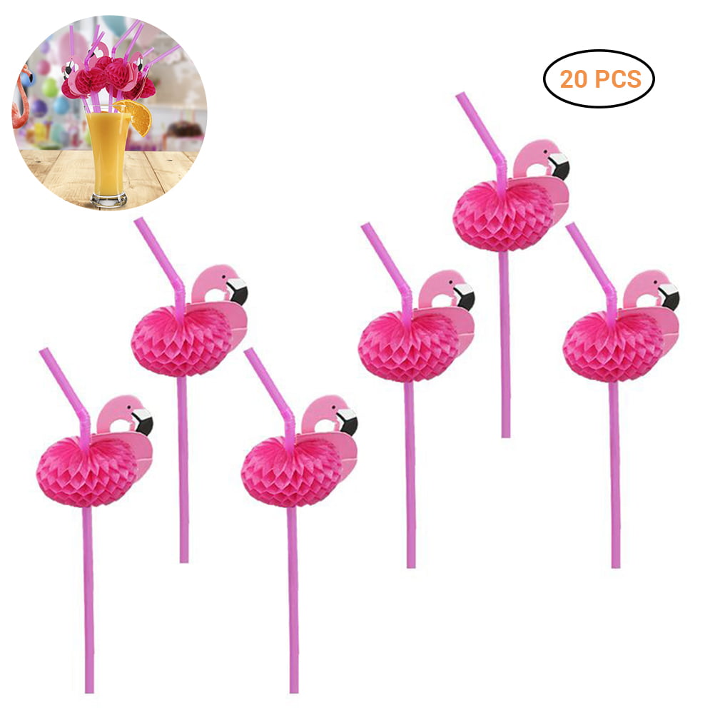 Paper Straws High quality Flamingos  Stars Flowers Spirals Colours