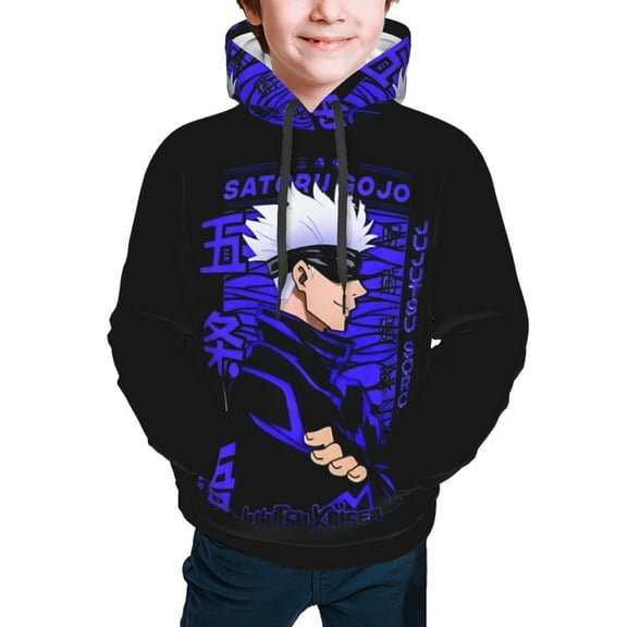 Jujutsu Kaisen Satoru Gojo Kids' Hoodie 3d Print Sweatshirt Soft Pullover Hooded With Big Pockets For Boys Or Girls Small