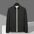 thumbnail image 4 of Miluxas Men's Bomber Jacket Lightweight Spring Fall Casual Windbreaker Full Zip Outwear Coat Black, 4 of 9