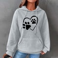 thumbnail image 2 of Fashion Waffle Long Sleeve Hoodies for Women Plus Size Cute Graphic Print Casual Pullover Sweatshirt Fall Winter Tops(Gray,XXXL), 2 of 5