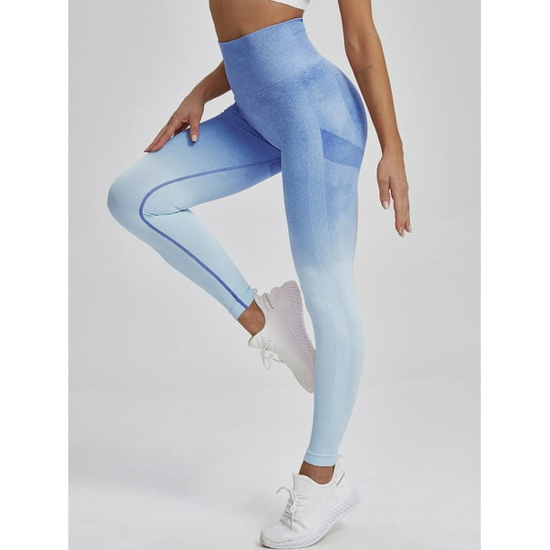 Leggings de energía de Color degradado para mujer, mallas deportivas para entrenamiento, correr, mallas para gimnasio, ropa deportiva elástica, pantalones de Yoga